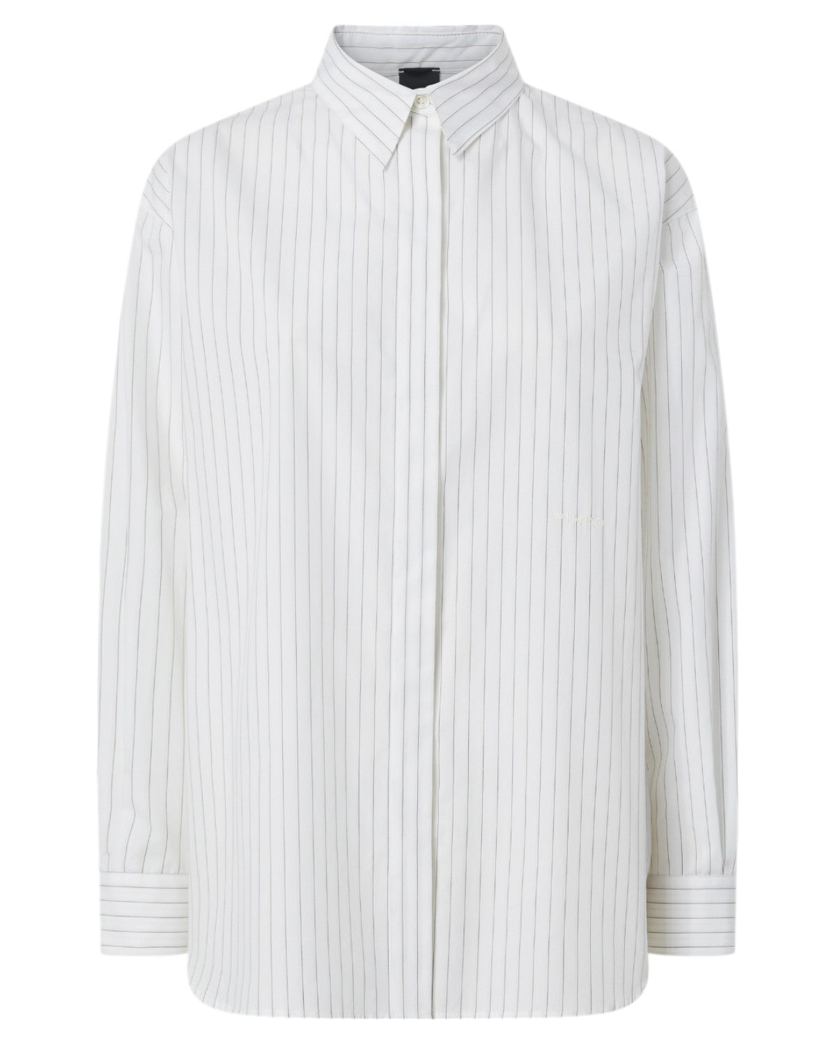 Camicia Oversize in Popeline di Cotone a Righe Sottili-Pinko-Camicie-Vittorio Citro Boutique