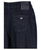 Jeans a vita alta con gamba ampia e pinces in denim rinse Icon-Jeans-Emporio Armani-Vittorio Citro Boutique