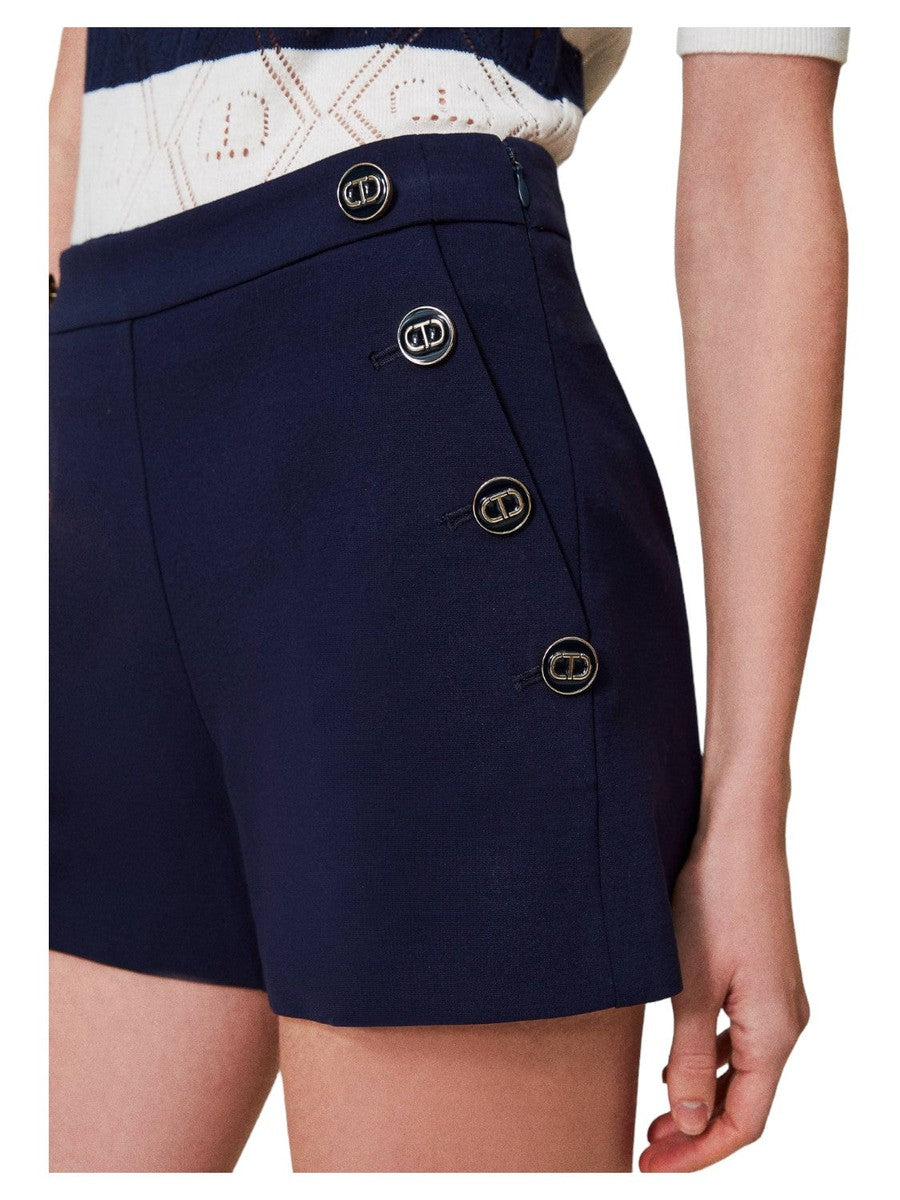 Shorts slim con bottoni Oval T-Twinset-Shorts-Vittorio Citro Boutique
