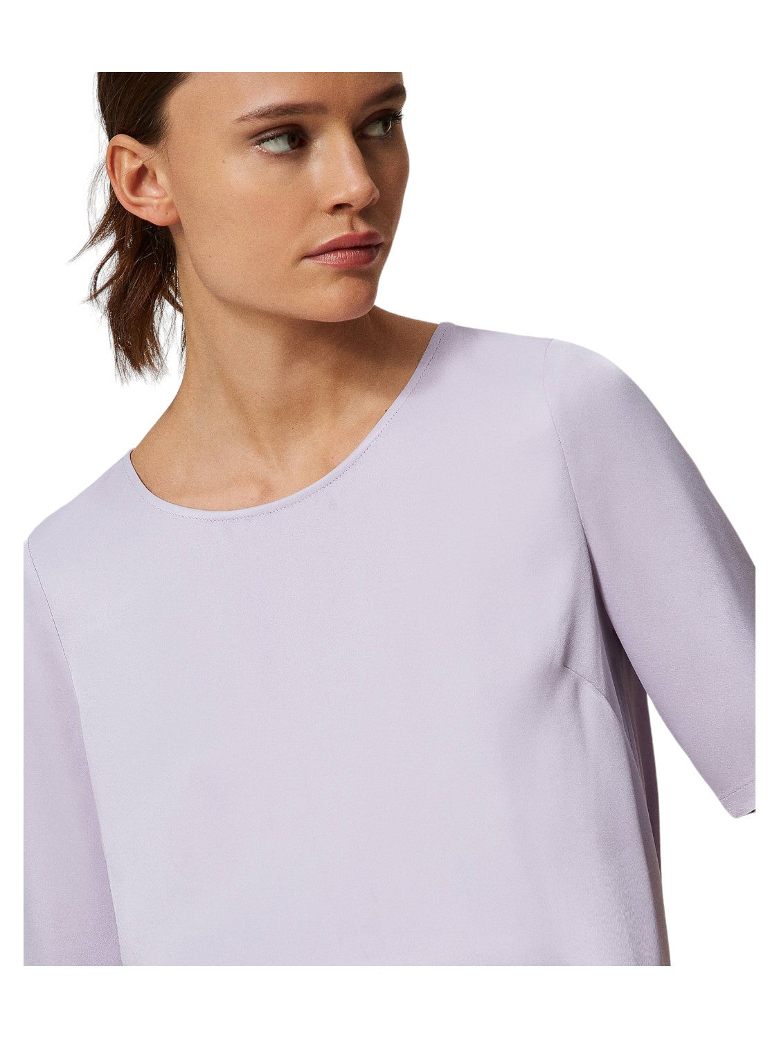 Blusa in raso con spacchetti-Twinset-T-shirt-Vittorio Citro Boutique