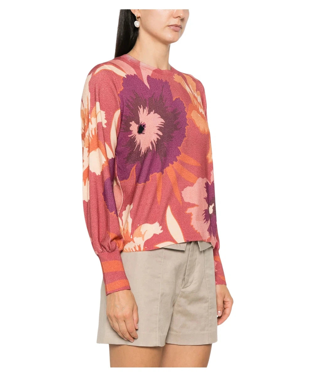 Maglione a Fiori Twinset Arancione/Multicolore-Twinset-Maglieria-Vittorio Citro Boutique