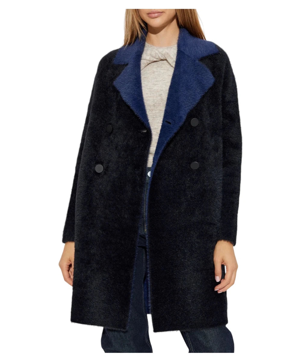 Cappotto Doppiopetto Reversibile Effetto Mohair-Emporio Armani-Cappotti-Vittorio Citro Boutique