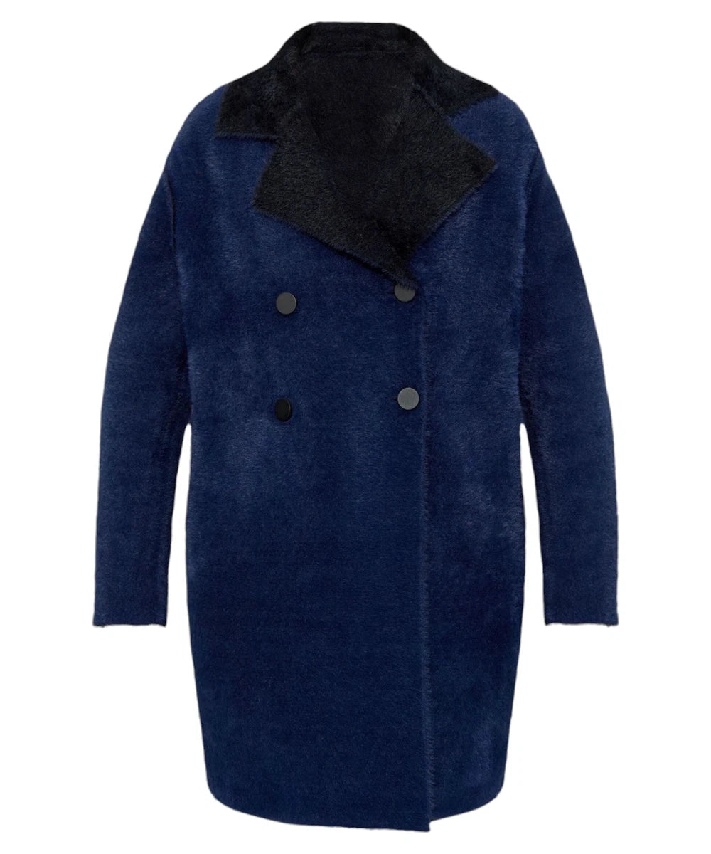 Cappotto Doppiopetto Reversibile Effetto Mohair-Emporio Armani-Cappotti-Vittorio Citro Boutique