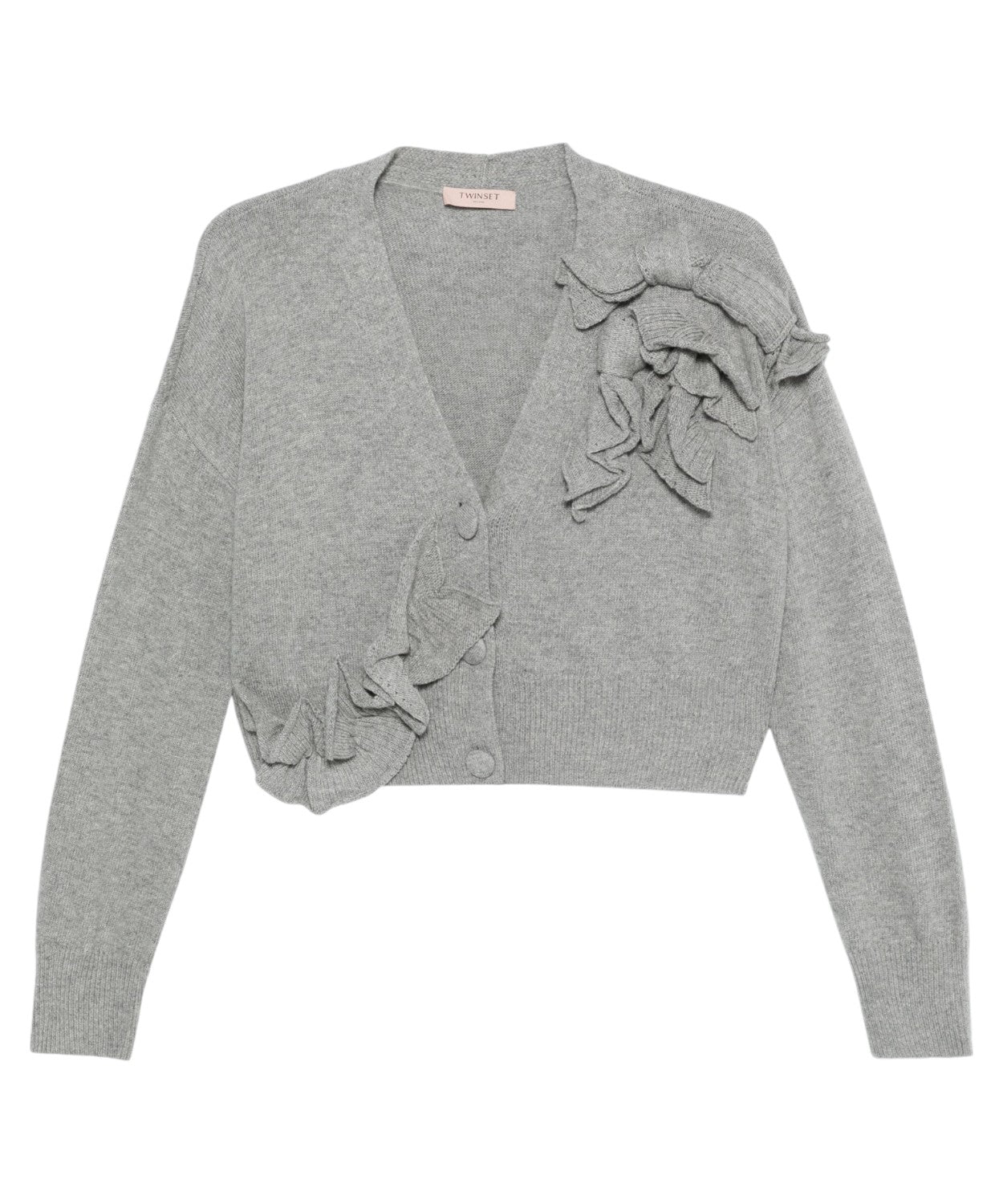 Cardigan con Volant in Misto Lana-Maglieria-Twinset-Vittorio Citro Boutique