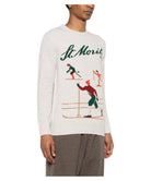 Maglione St Moritz Skier Bianco Effetto Melange con Intarsio-Mc2 Saint Barth-Maglieria-Vittorio Citro Boutique