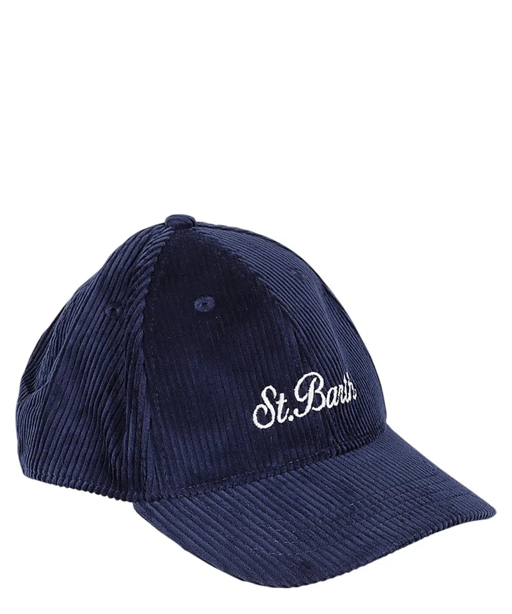 Cappello Baseball in Corduroy Blu Navy-Mc2 Saint Barth-Cappelli-Vittorio Citro Boutique