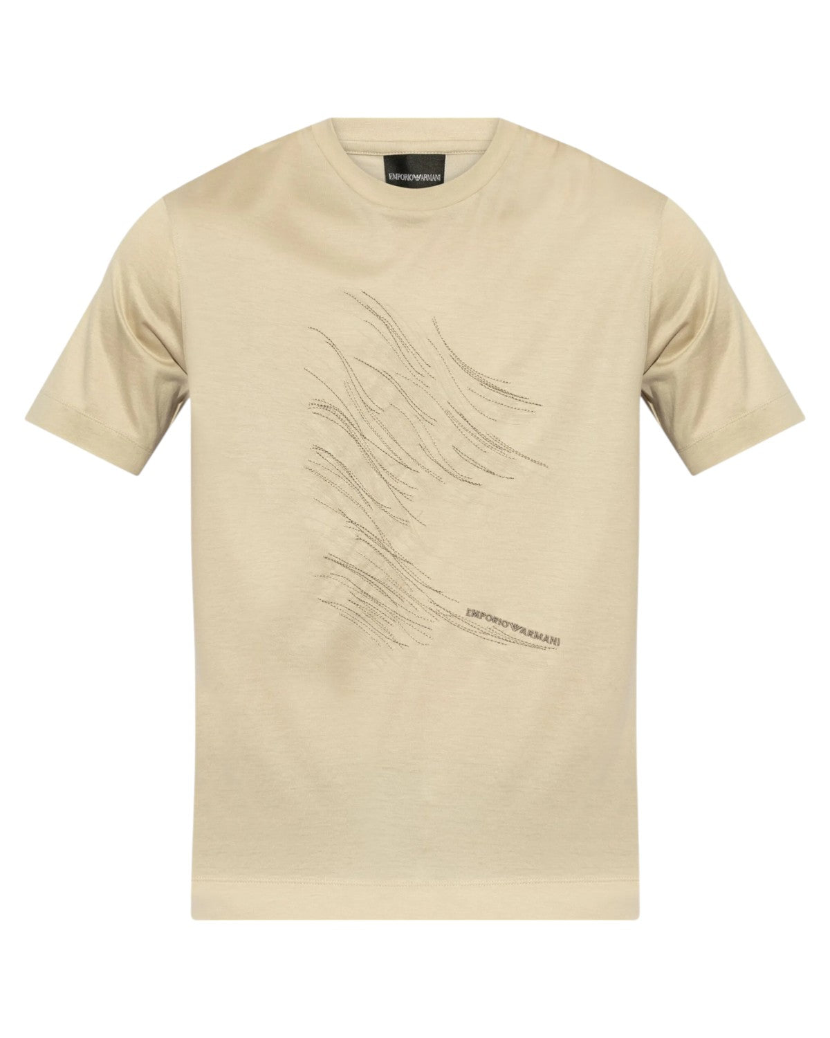 T-shirt Emporio Armani Beige con Ricamo-Emporio Armani-T-shirt-Vittorio Citro Boutique