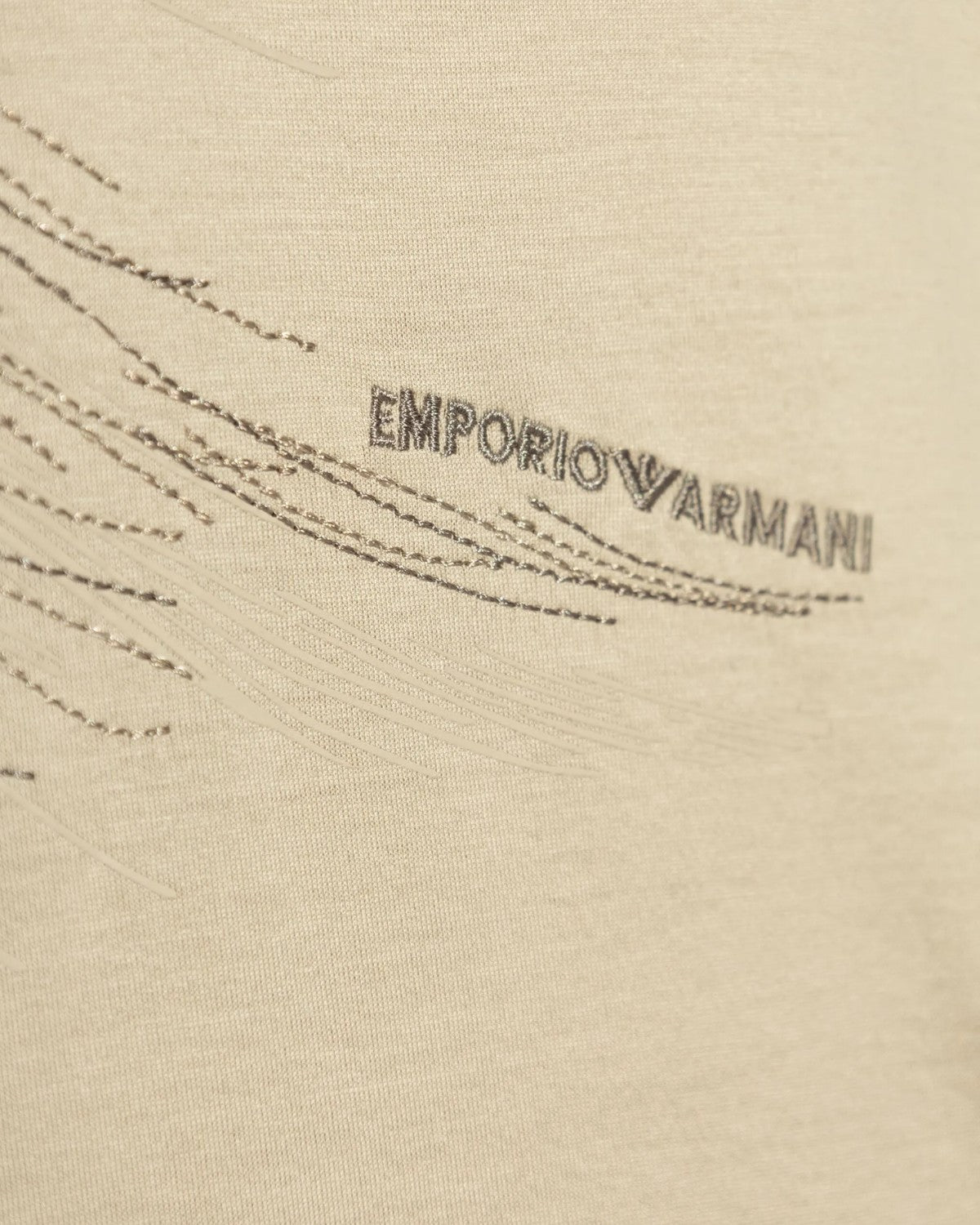 T-shirt Emporio Armani Beige con Ricamo-T-shirt-Emporio Armani-Vittorio Citro Boutique