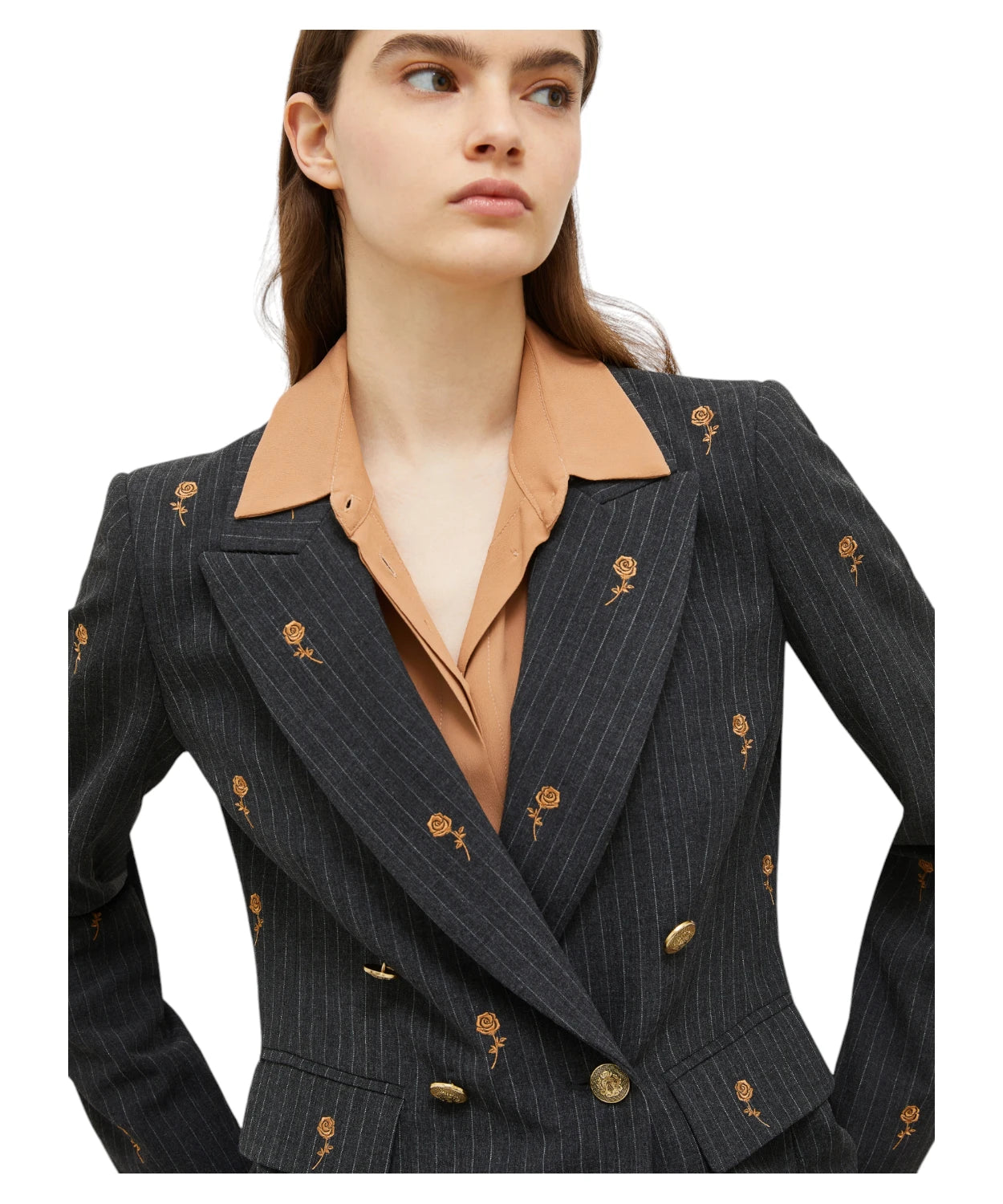 Blazer Edera Doppio Petto con Ricami Floreali-Giacche-Marella-Vittorio Citro Boutique