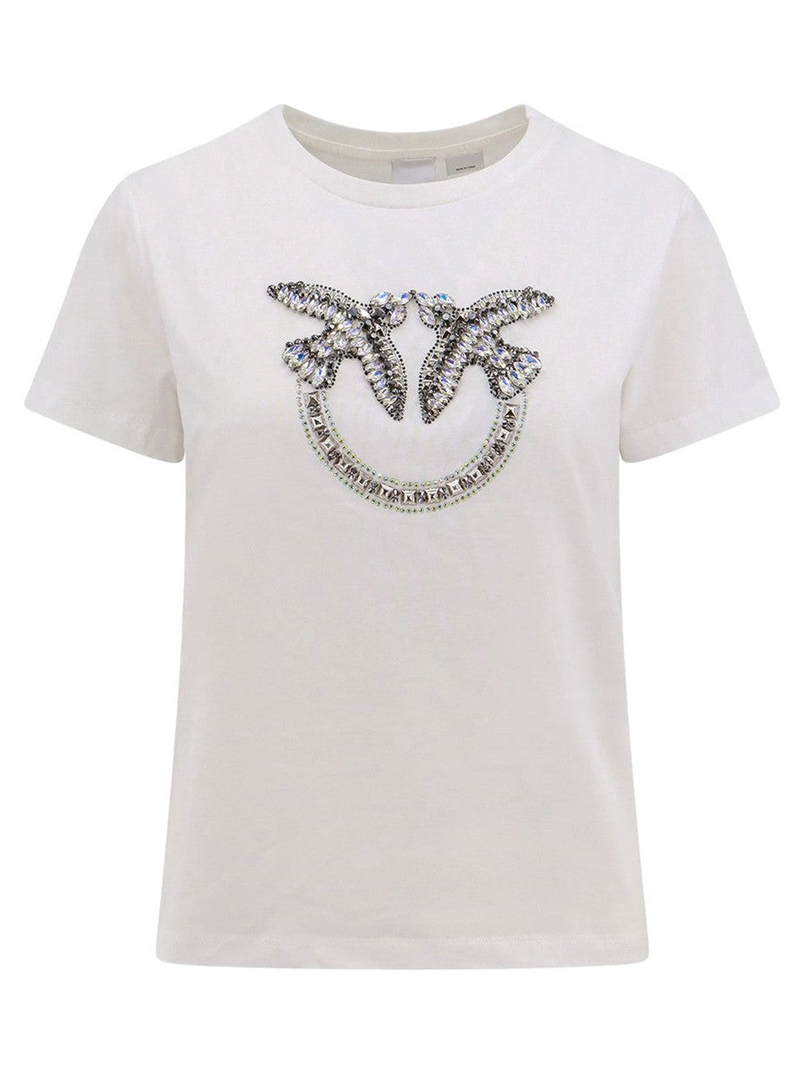 T-shirt quentin logo ricamato-Pinko-T-shirt-Vittorio Citro Boutique