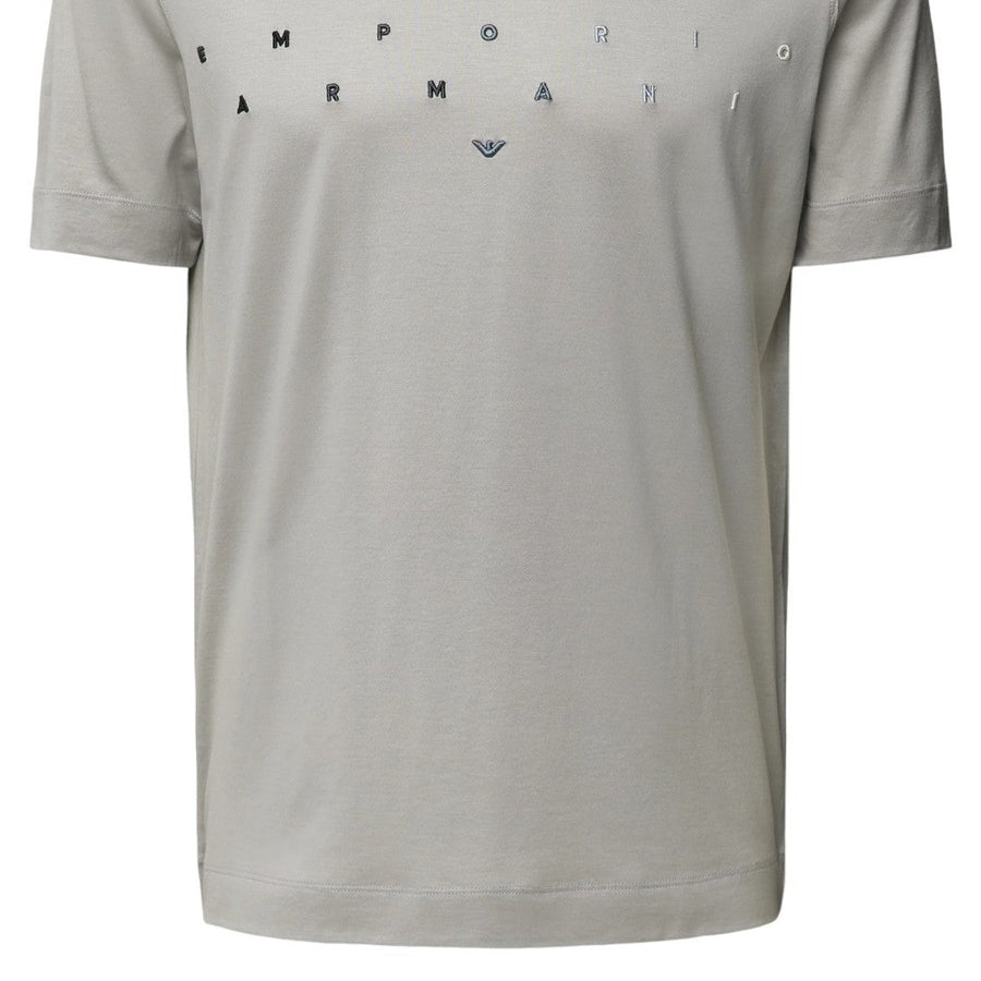 T-shirt in jersey misto lyocell con ricamo logo-Emporio Armani-T-shirt-Vittorio Citro Boutique