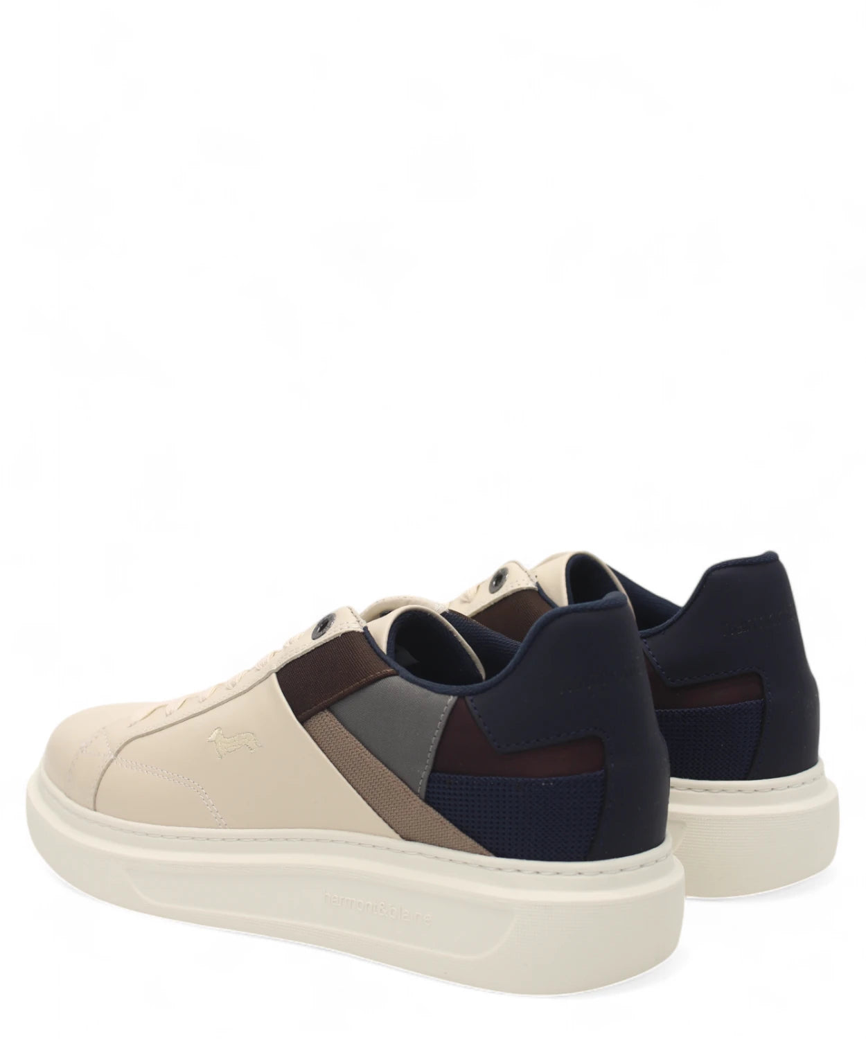 Sneakers in Pelle e Tessuto Beige Multicolore-Sneakers-Harmont&Blaine-Vittorio Citro Boutique