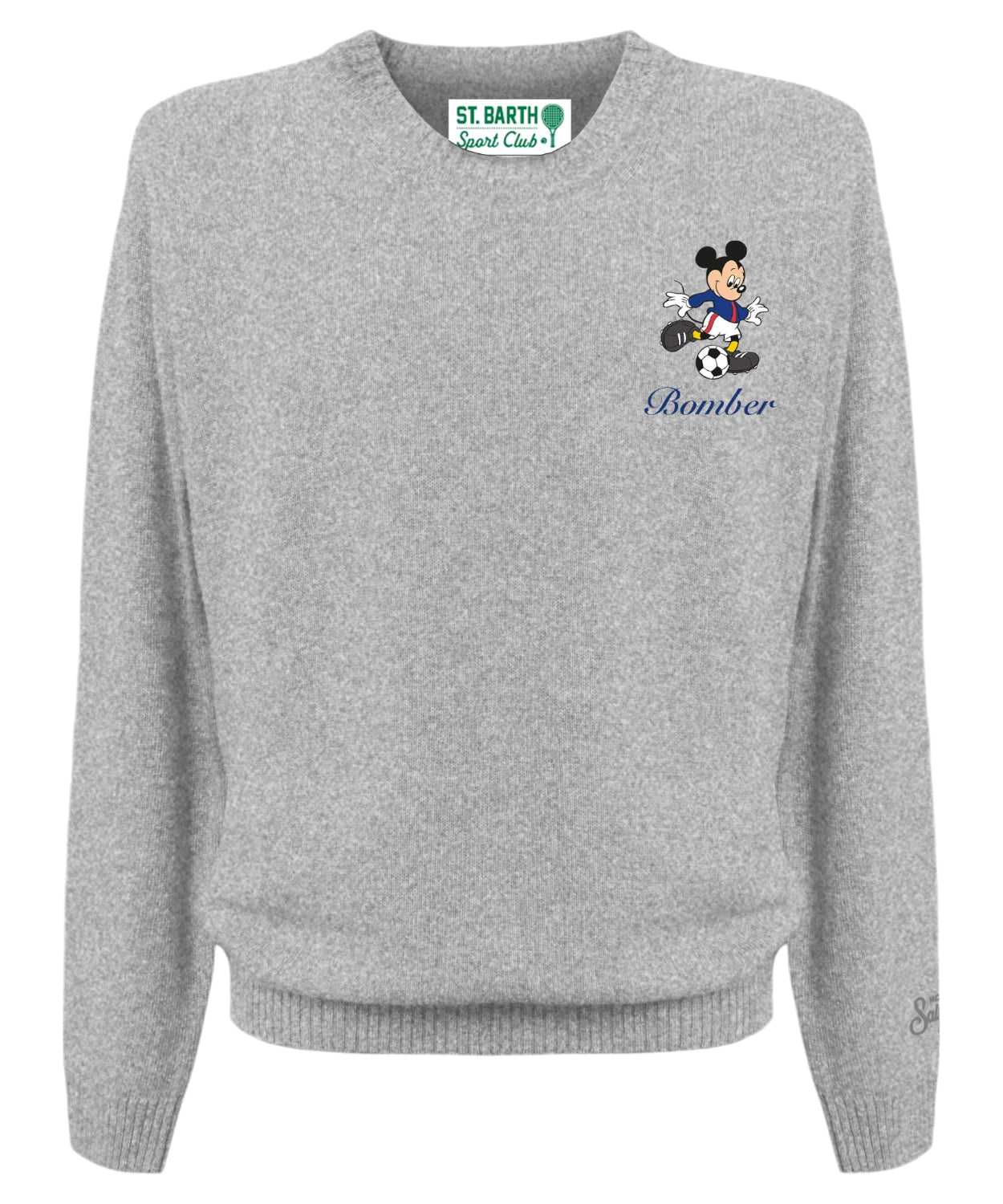 Maglione Girocollo "Mickey Bomber" Grigio-Mc2 Saint Barth-Maglieria-Vittorio Citro Boutique