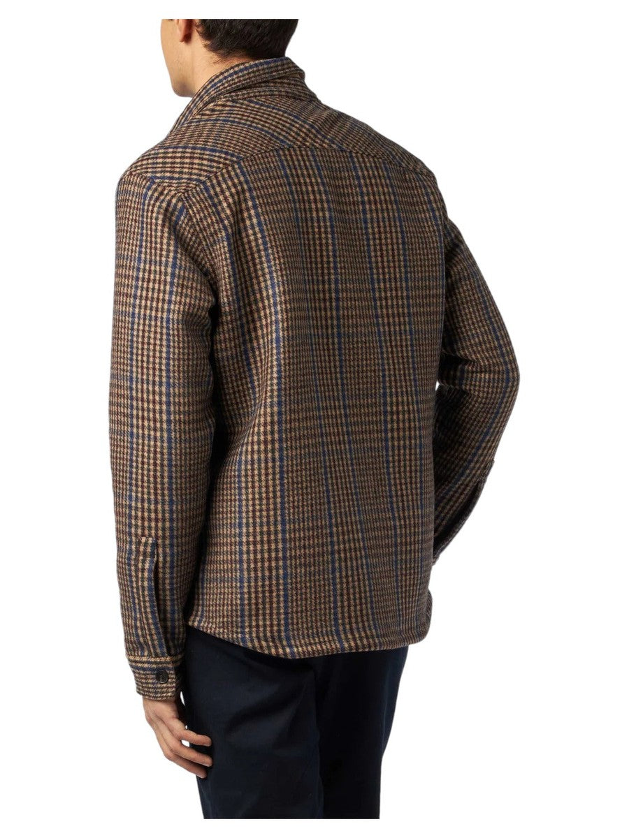 Camicia in Principe di Galles di lana con tasche e toppe-Mc2 Saint Barth-Camicie-Vittorio Citro Boutique