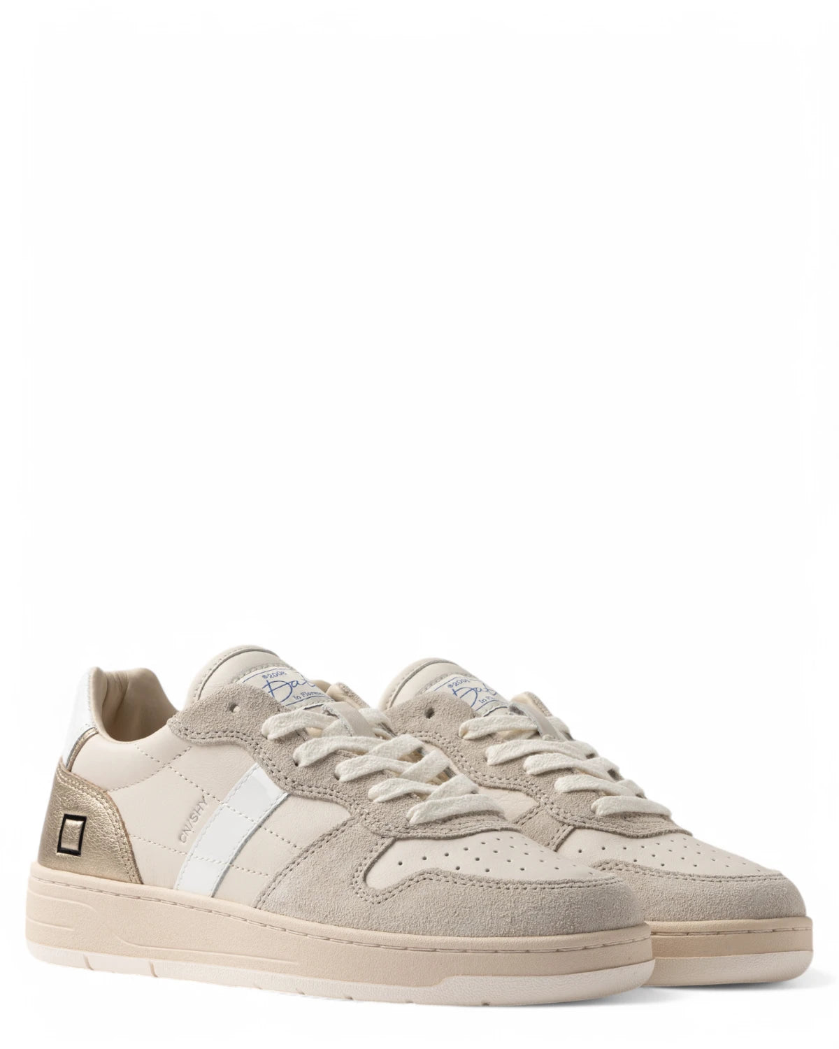 Sneakers Court Shiny White-Platinum-D.A.T.E.-Sneakers-Vittorio Citro Boutique