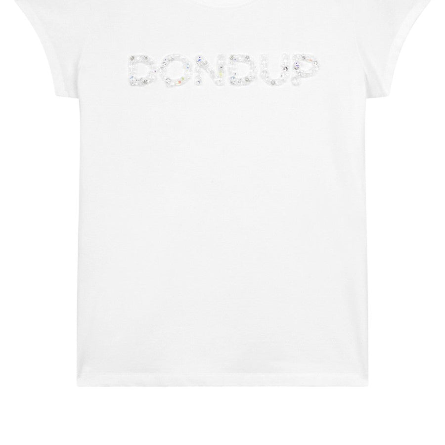 T-shirt Elegante con Logo e Perline Tono su Tono-Dondup-T-shirt-Vittorio Citro Boutique
