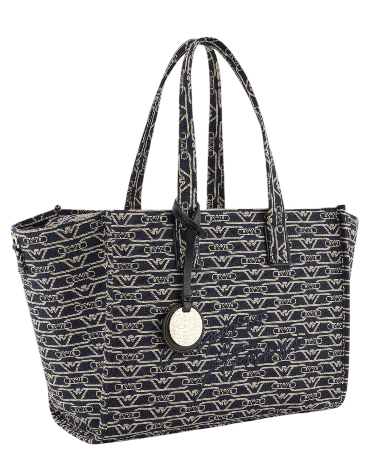 Shopper Media in Canvas Jacquard Monogram con Tracolla Regolabile-Borse a spalla-Emporio Armani-Vittorio Citro Boutique