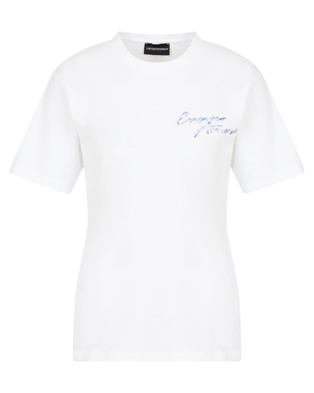 T-shirt in jersey con ricamo logo multicolor-Emporio Armani-T-shirt-Vittorio Citro Boutique