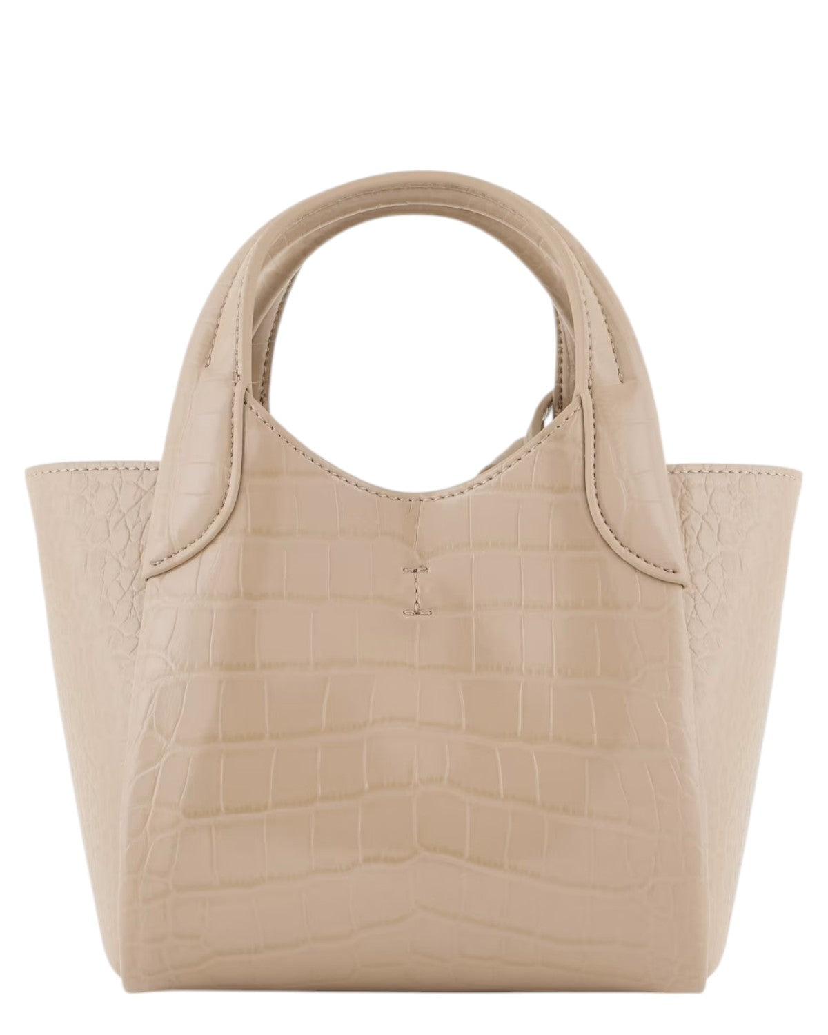 Shopper Piccola con Finish Stampa Cocco e Charm Logo-Borse a mano-Emporio Armani-Vittorio Citro Boutique