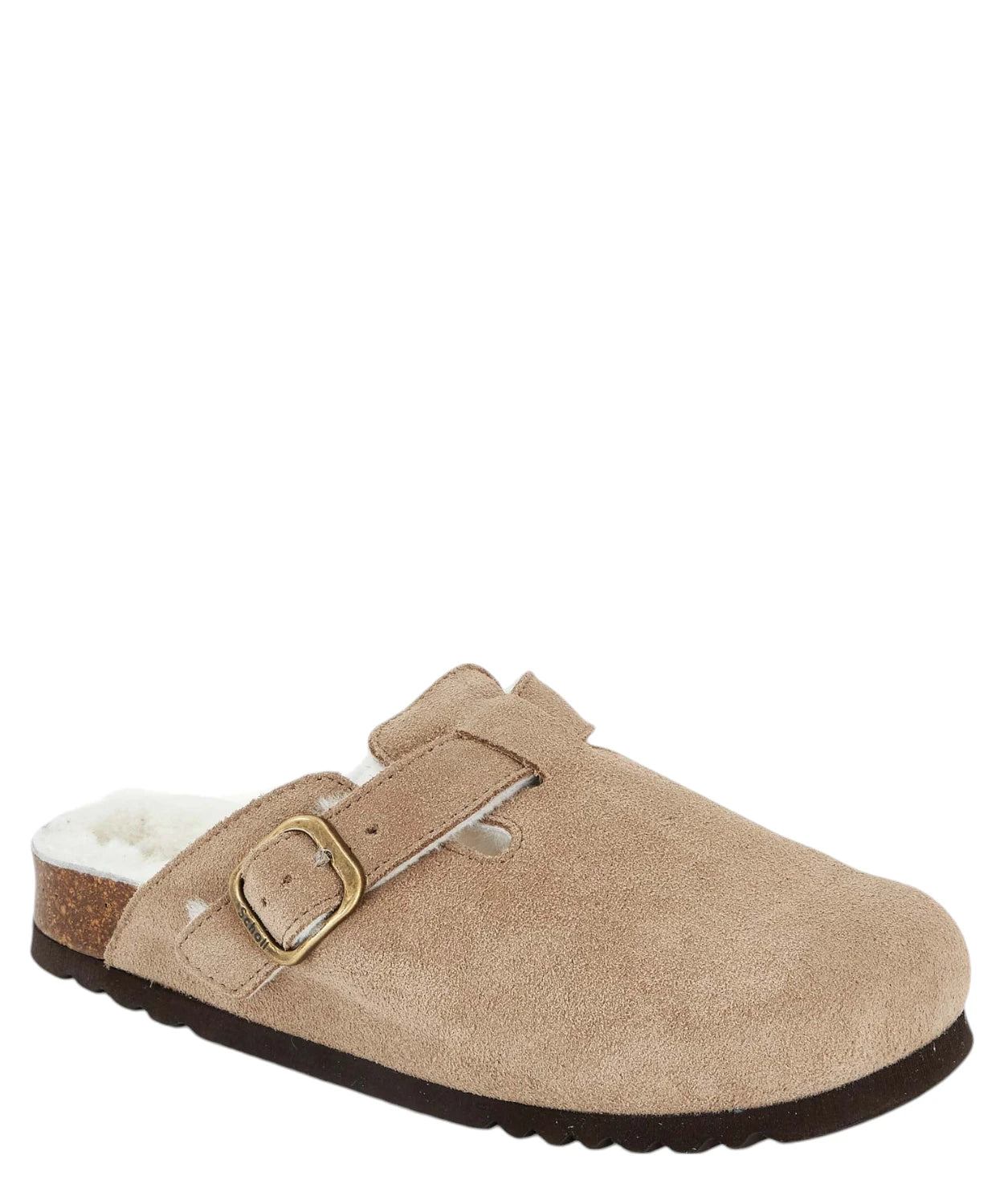 Zoccoli Dark Beige Fae New F in Pelle Scamosciata-SCHOLL-Ciabatte-Vittorio Citro Boutique