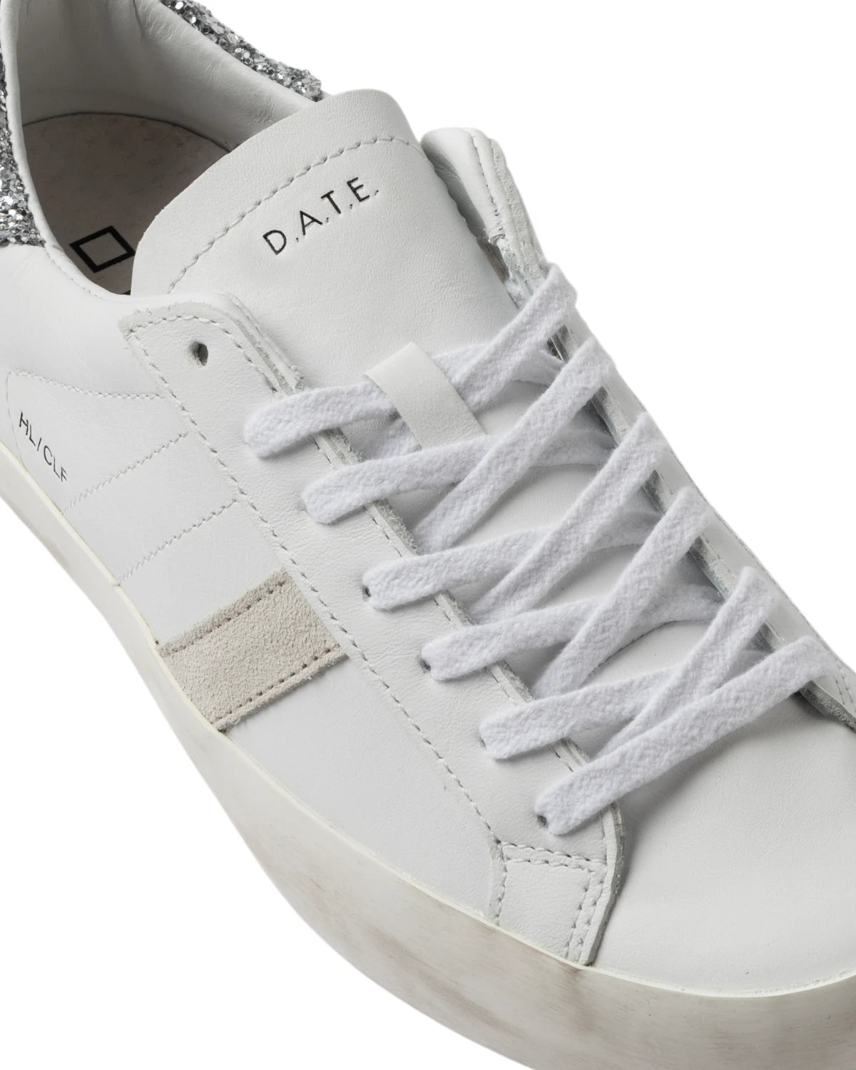 Sneakers Hill Low Calf White-Silver-D.A.T.E.-Sneakers-Vittorio Citro Boutique