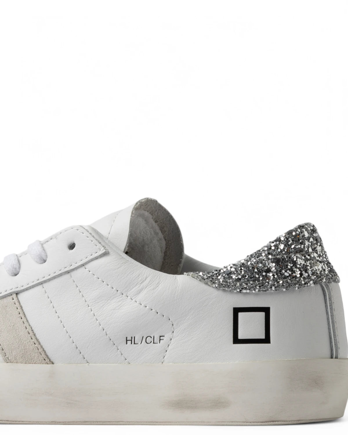 Sneakers Hill Low Calf White-Silver-D.A.T.E.-Sneakers-Vittorio Citro Boutique