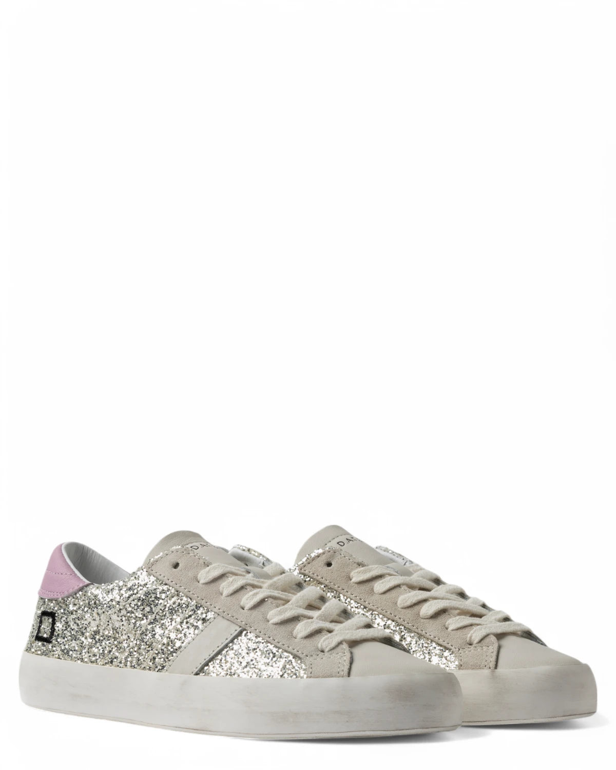 Sneakers Hill Low Glitter Platinum-D.A.T.E.-Sneakers-Vittorio Citro Boutique