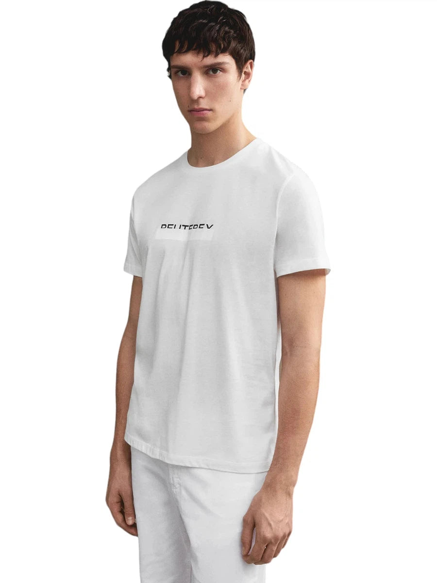 T-Shirt in Cotone con Scritta Logo-Peuterey-T-shirt-Vittorio Citro Boutique