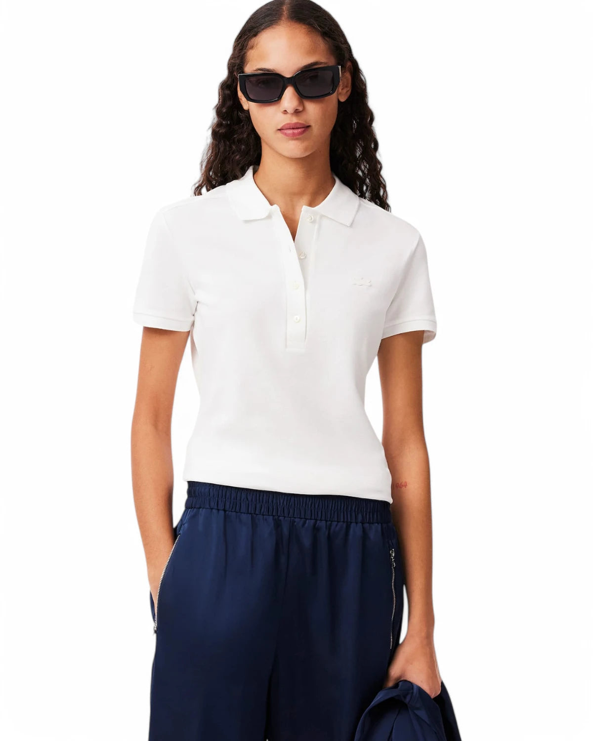 Polo da Donna Lacoste Slim Fit in Piqué di Cotone Stretch-LACOSTE-Polo-Vittorio Citro Boutique