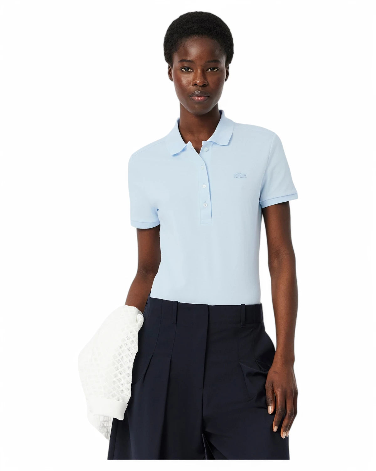 Polo da Donna Lacoste Slim Fit in Piqué di Cotone Stretch-LACOSTE-Polo-Vittorio Citro Boutique