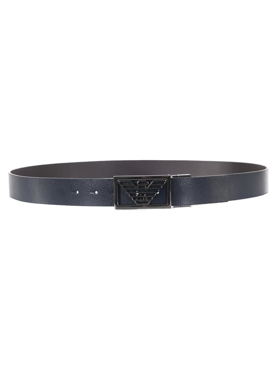 Cintura reversibile in pelle bicolore con lato palmellato-Cinture-Emporio Armani-Vittorio Citro Boutique