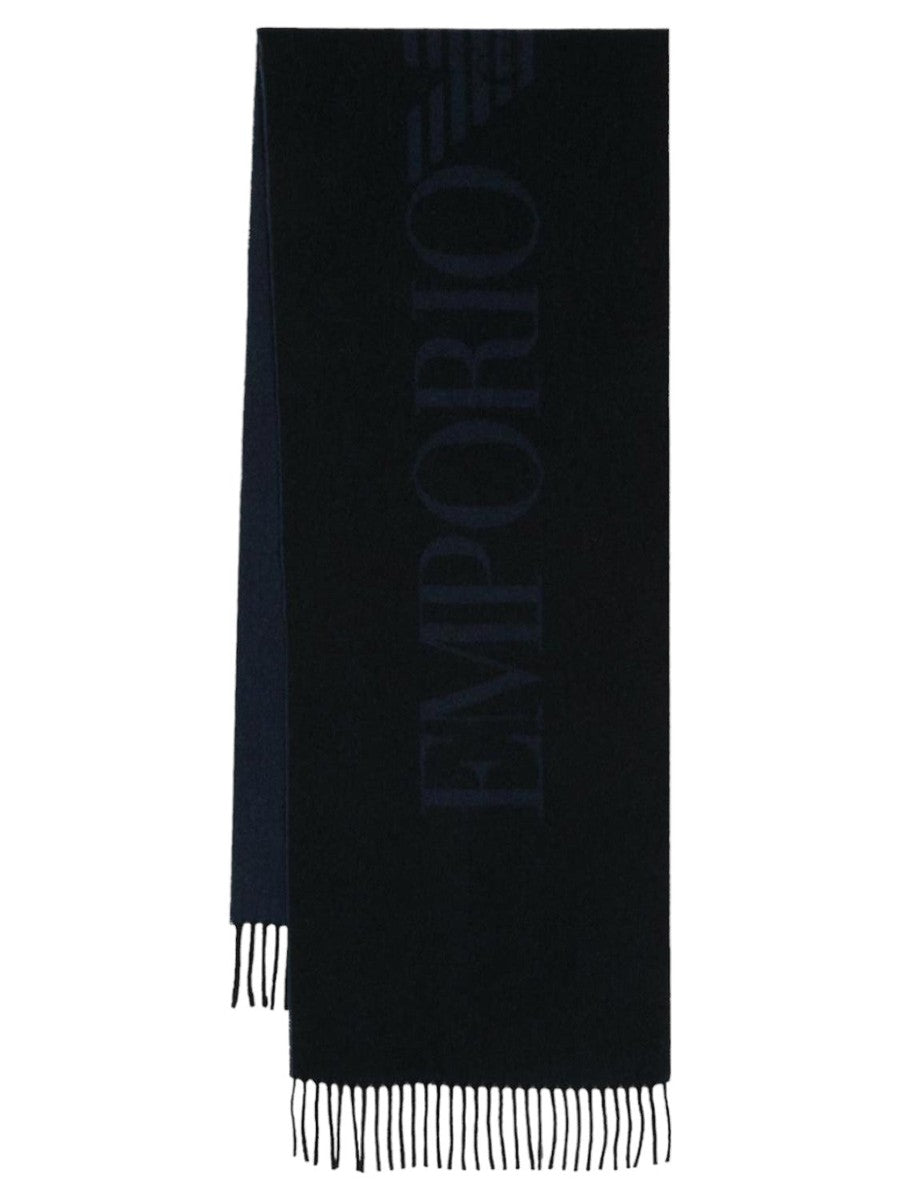 Sciarpa in lana con logo-Emporio Armani-Sciarpe & stole-Vittorio Citro Boutique