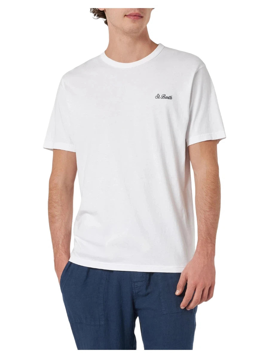 T-shirt Dover in Cotone Bianco con Ricamo St. Barth-T-shirt-Mc2 Saint Barth-Vittorio Citro Boutique