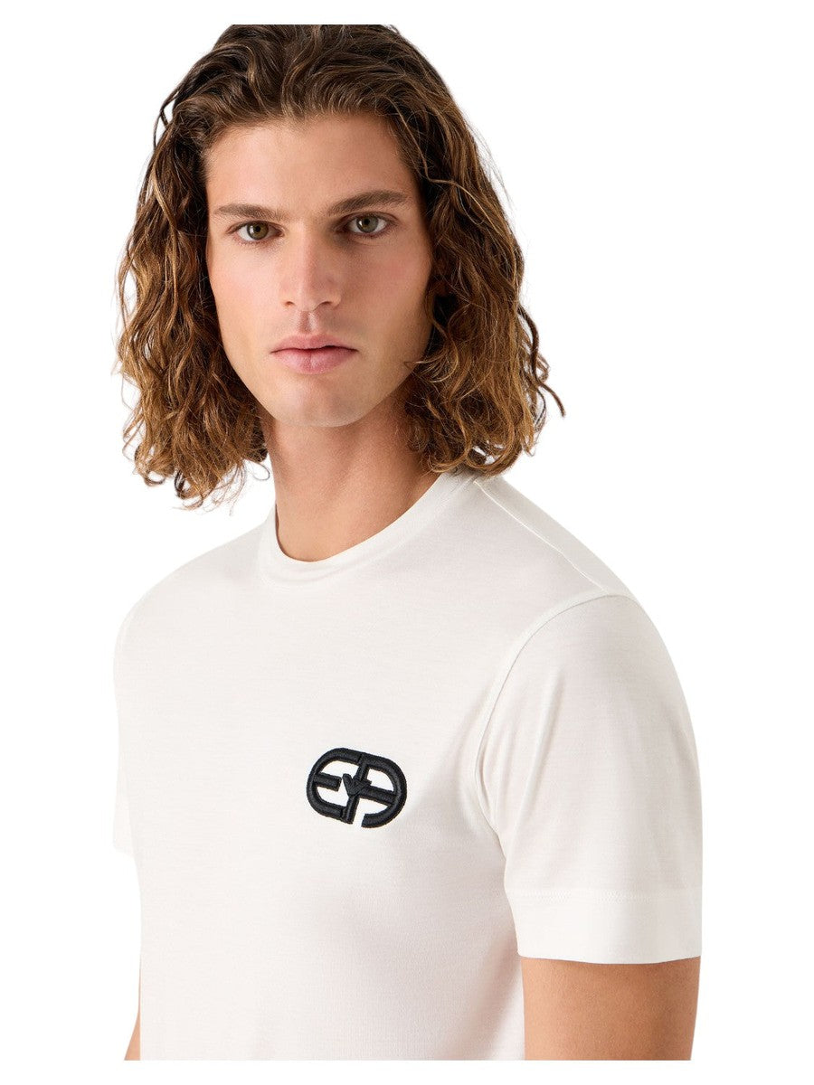T-shirt in jersey misto lyocell con ricamo logo EA a rilievo ASV-Emporio Armani-T-shirt-Vittorio Citro Boutique