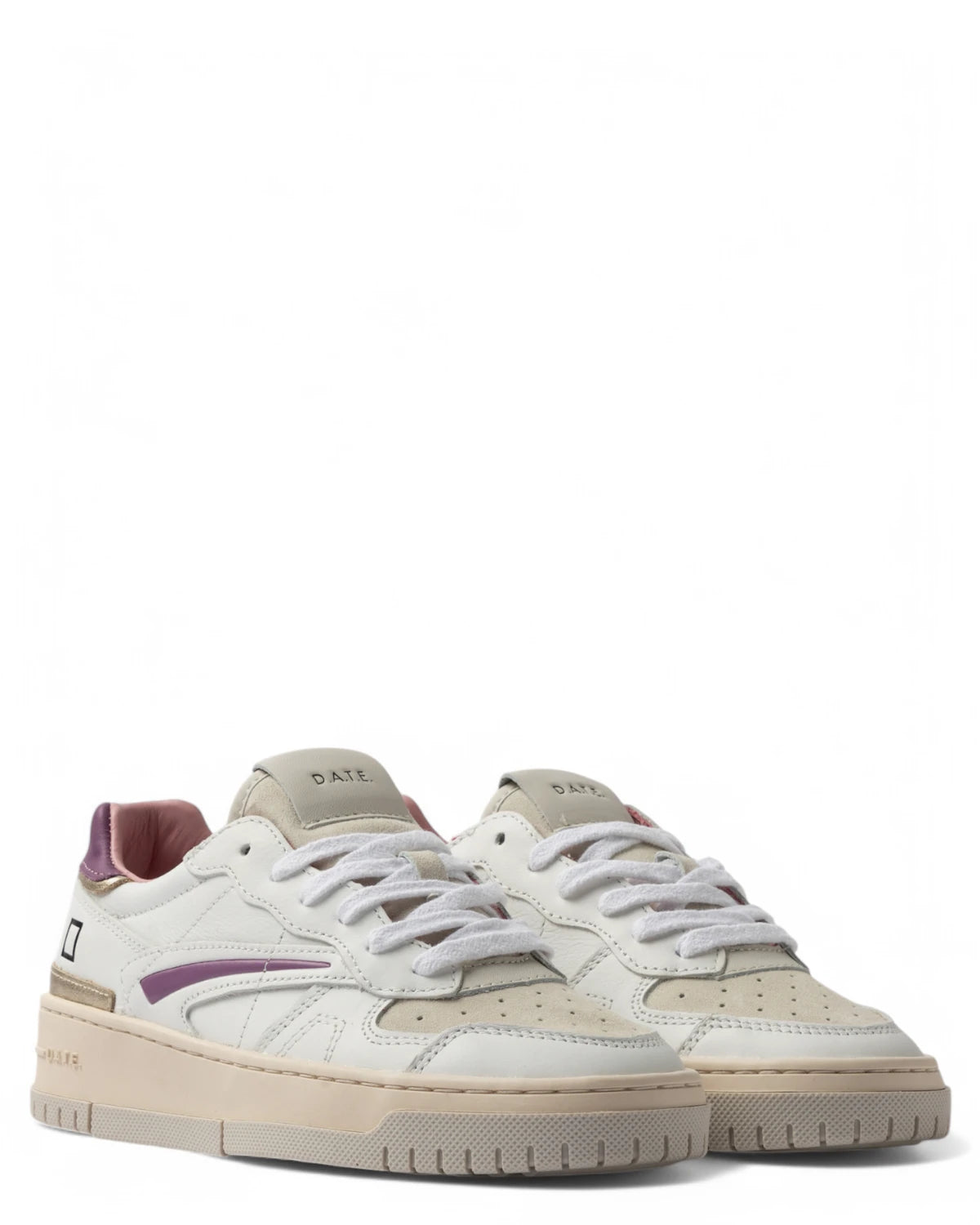 Sneakers Torneo Pure Calf White-Purple-D.A.T.E.-Sneakers-Vittorio Citro Boutique