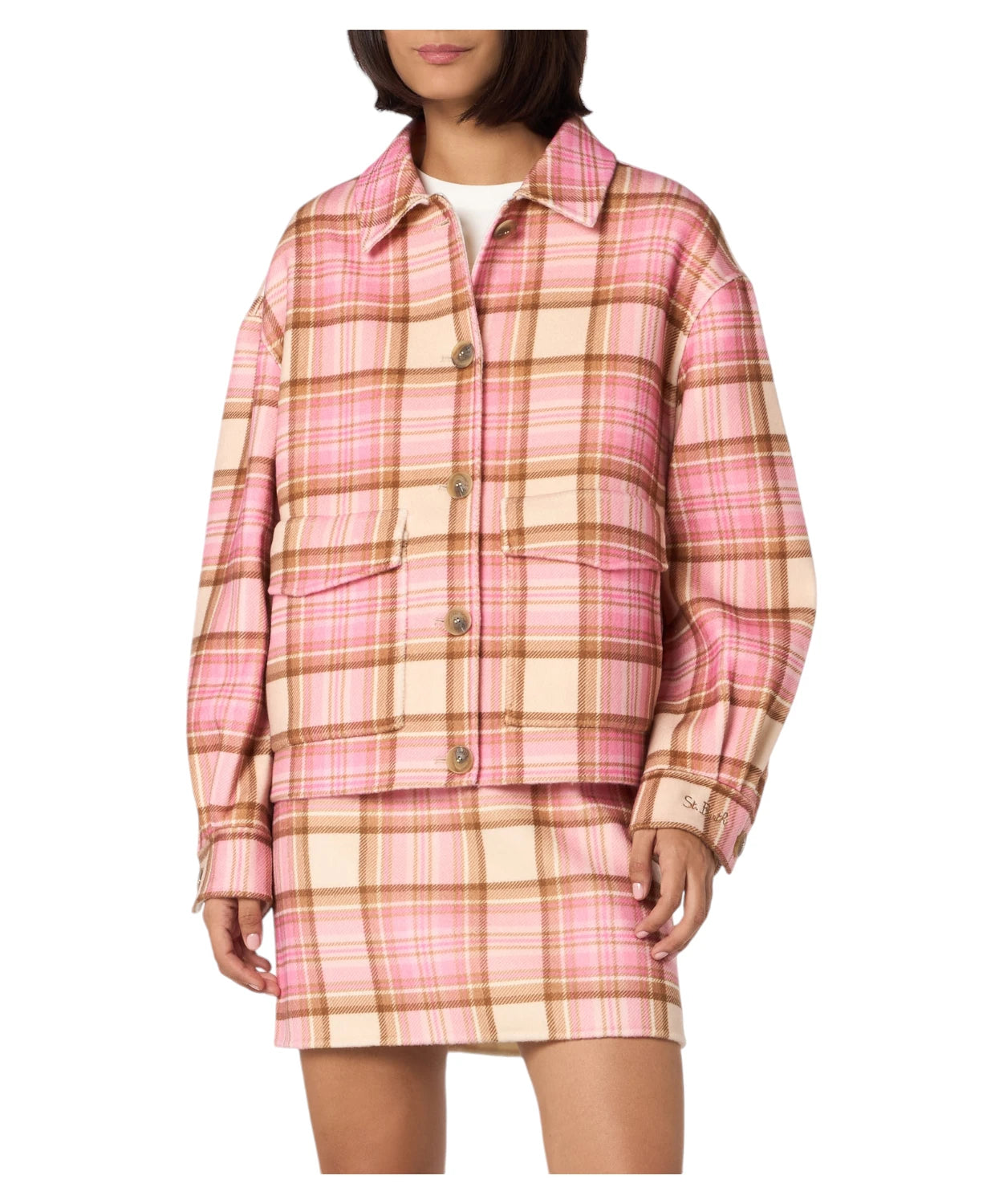 Camicia Corta Bonnibell con Stampa Tartan Rosa-Mc2 Saint Barth-Camicie-Vittorio Citro Boutique