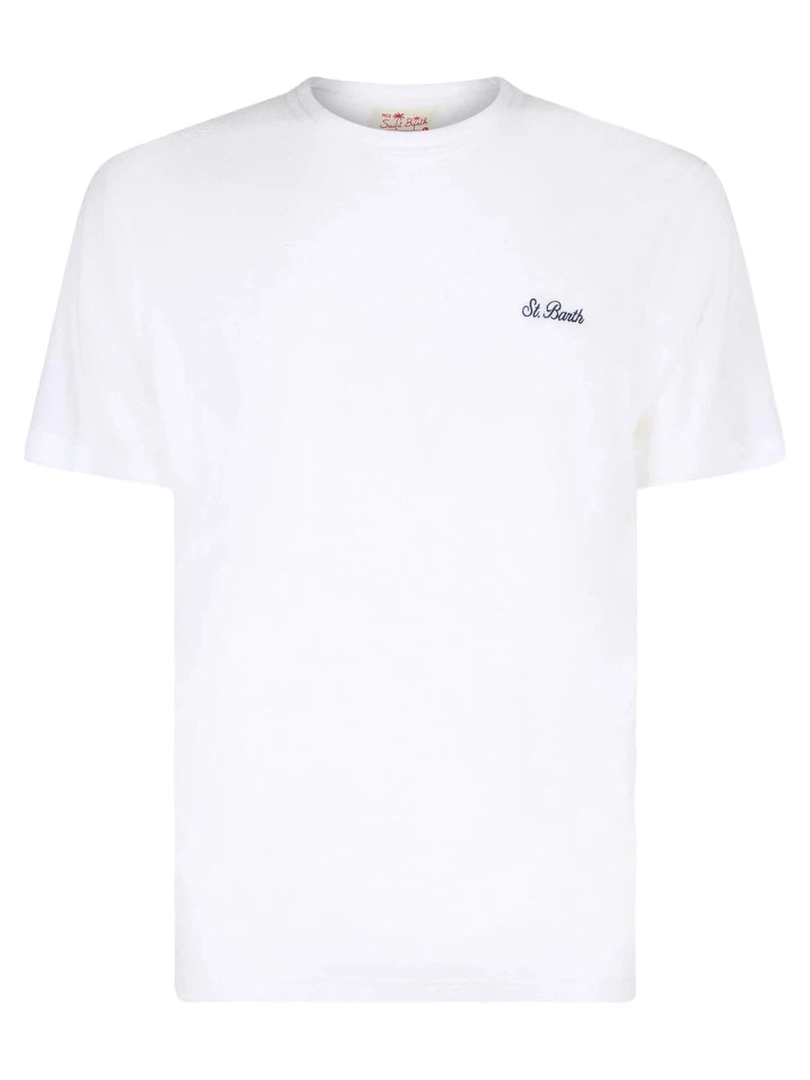 T-shirt Gary Bianca in Spugna con Ricamo St. Barth-T-shirt-Mc2 Saint Barth-Vittorio Citro Boutique