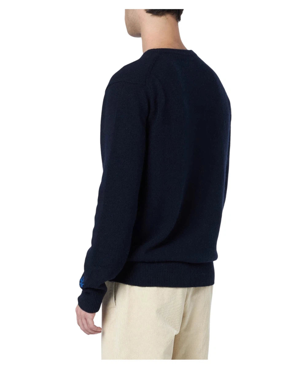 Maglione Heron Blu con Ricamo Apres Ski-Mc2 Saint Barth-Maglieria-Vittorio Citro Boutique