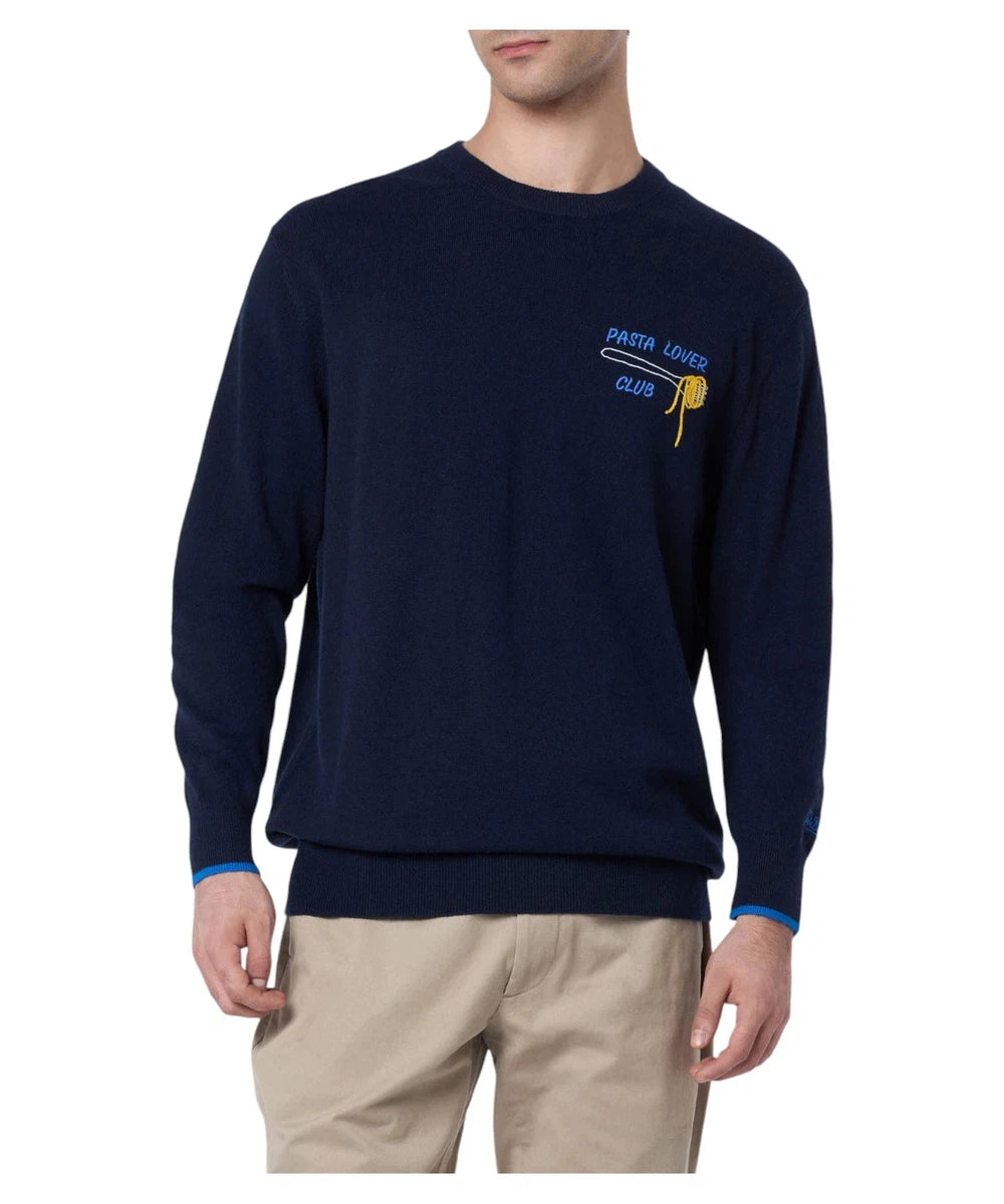 Maglione Heron Blu Pasta lover club-Mc2 Saint Barth-Maglieria-Vittorio Citro Boutique