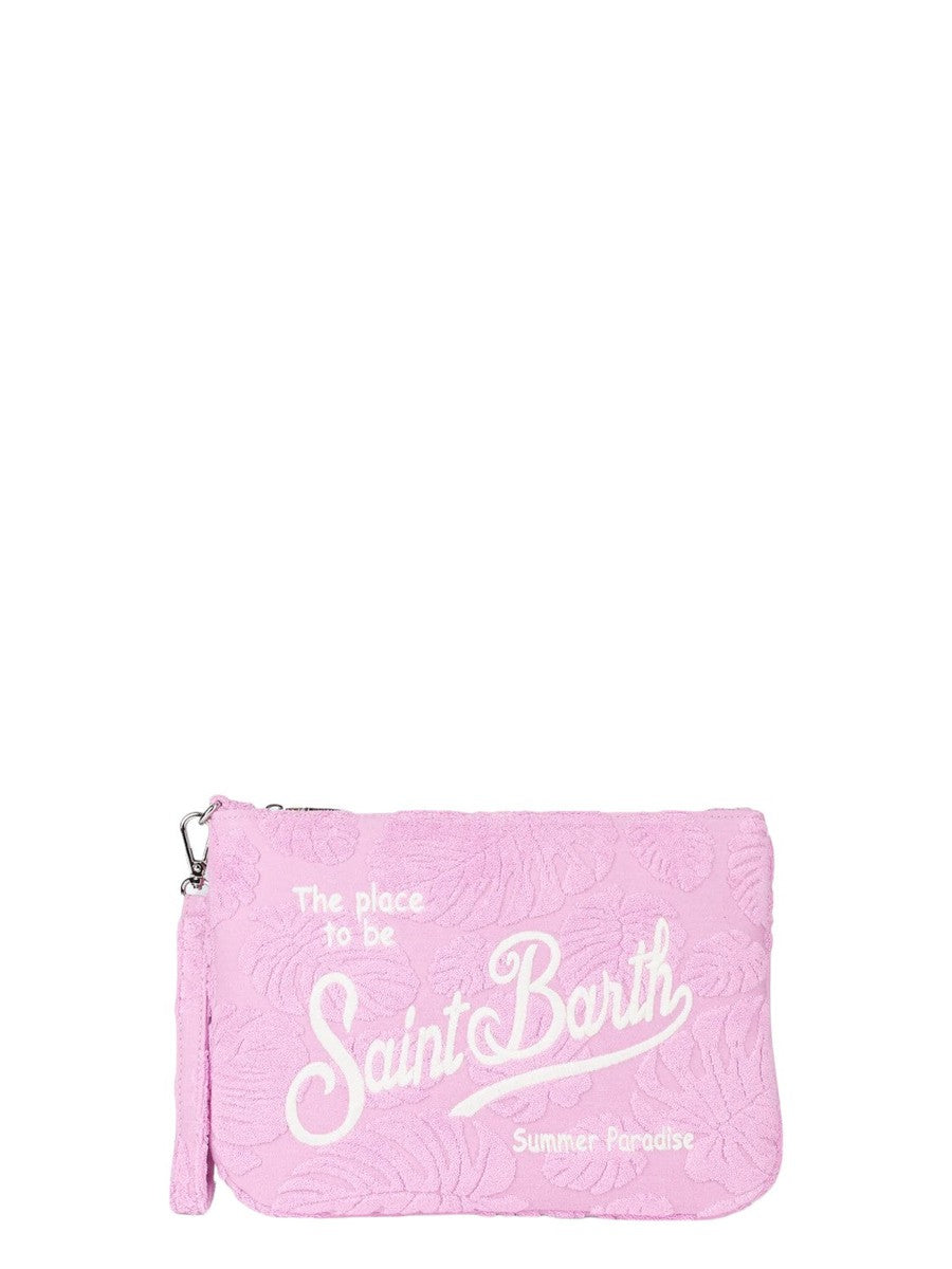 Borsa a Tracolla Parisienne Sponge in Spugna con Stampa Foglie Rosa-Mc2 Saint Barth-Pochette-Vittorio Citro Boutique