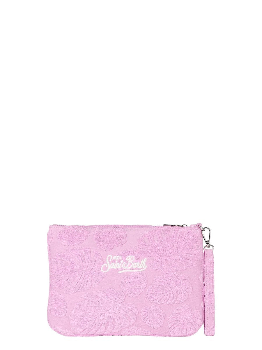 Borsa a Tracolla Parisienne Sponge in Spugna con Stampa Foglie Rosa-Mc2 Saint Barth-Pochette-Vittorio Citro Boutique