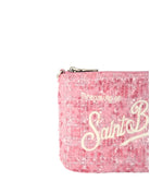 Pouch Mini Parisienne in Tweed Rosa con Manico e Tracolla Removibile-Mc2 Saint Barth-Pochette-Vittorio Citro Boutique