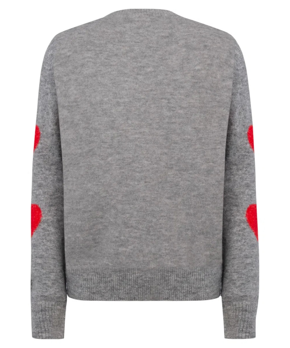 Maglione Grigio New Queen con Ricamo "Kissene Frega" e Motivo Cuore-Mc2 Saint Barth-Maglieria-Vittorio Citro Boutique