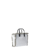 Borsa a Mano Mini Vanity in Velluto Grigio con Logo Saint Barth in Strass-Mc2 Saint Barth-Borse a mano-Vittorio Citro Boutique