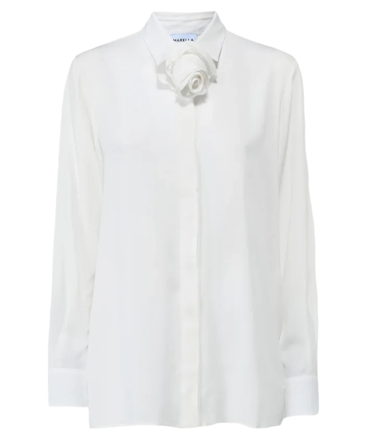 Camicia in Seta con Fiore Nastro-Marella-Camicie-Vittorio Citro Boutique