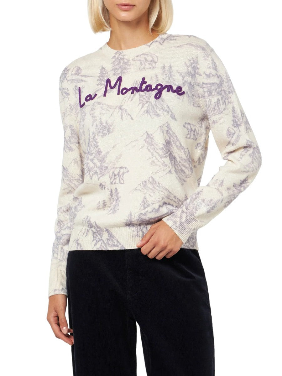 Maglia donna girocollo con stampa montagne-Mc2 Saint Barth-Maglieria-Vittorio Citro Boutique