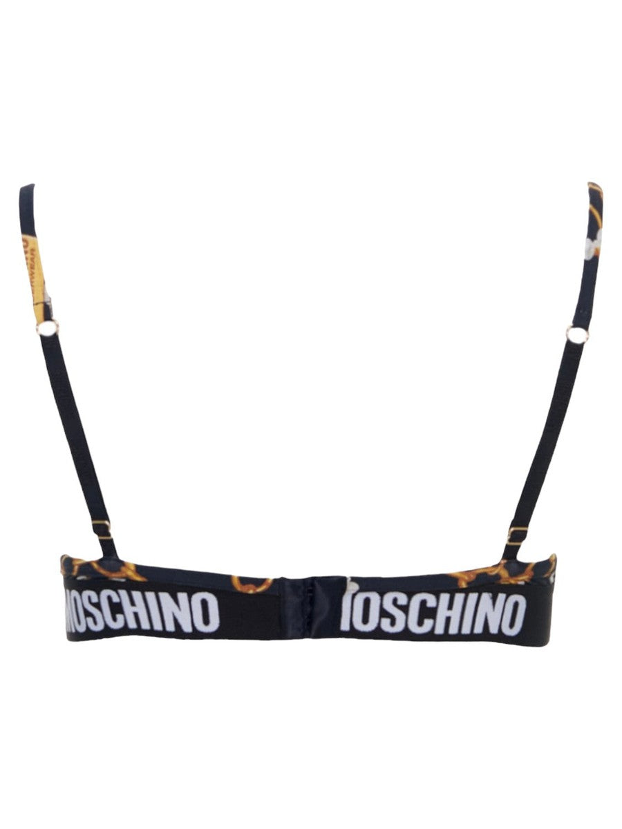 Reggiseno a Balconcino Push-Up Moschino con Stampa Catene e Perle-Moschino-Intimo-Vittorio Citro Boutique