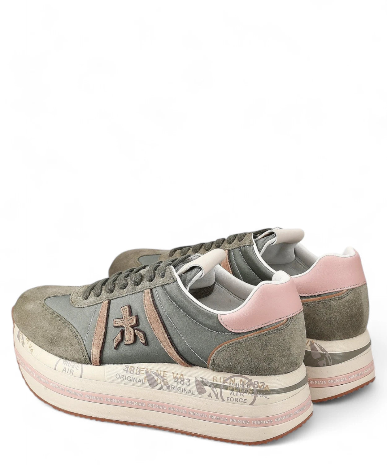 Sneakers Beth 6956 in Pelle e Tessuto con Logo a Contrasto-Premiata-Sneakers-Vittorio Citro Boutique