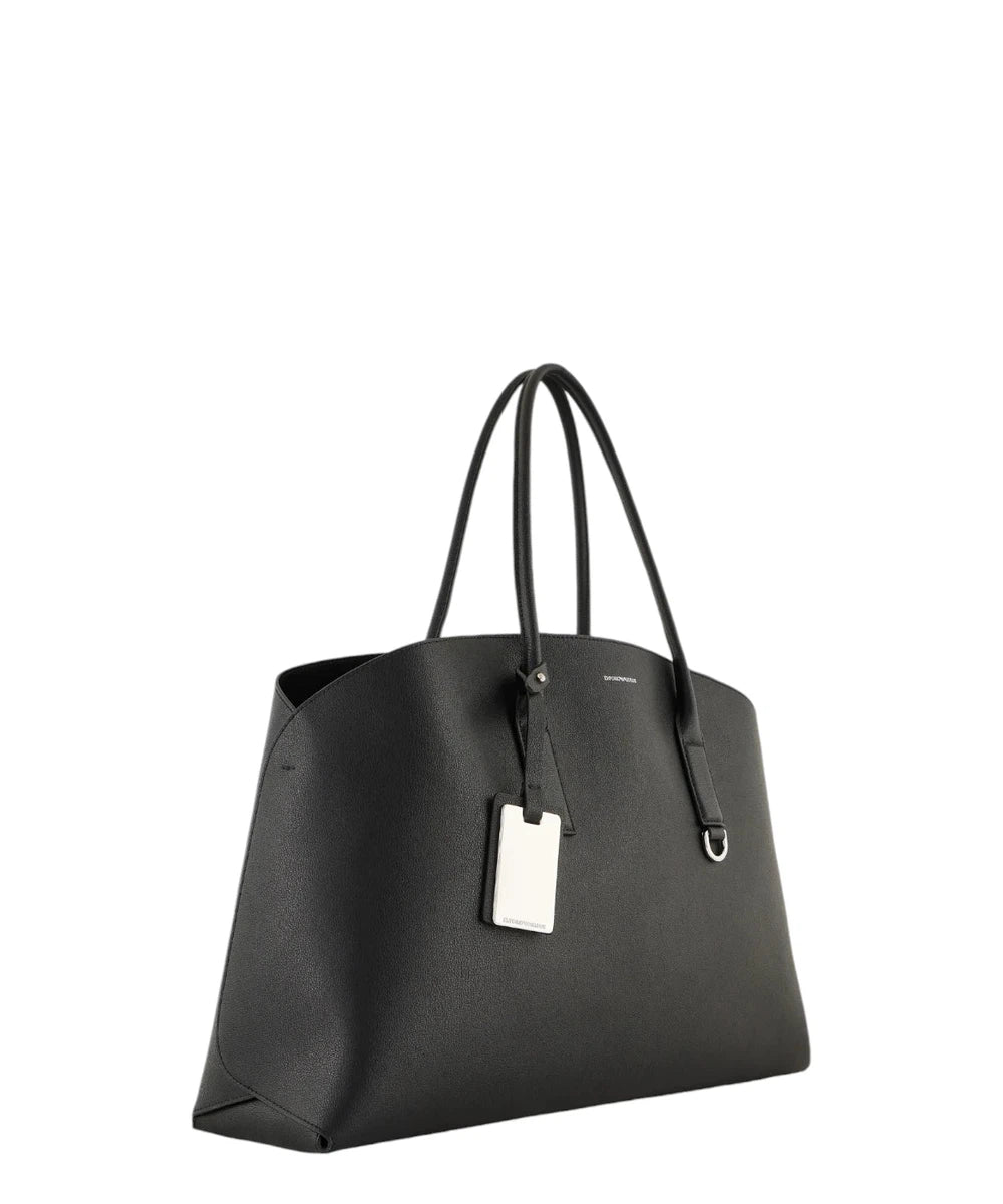 Maxi borsa a mano in pelle rigenerata Icon ASV-Emporio Armani-Borse a mano-Vittorio Citro Boutique