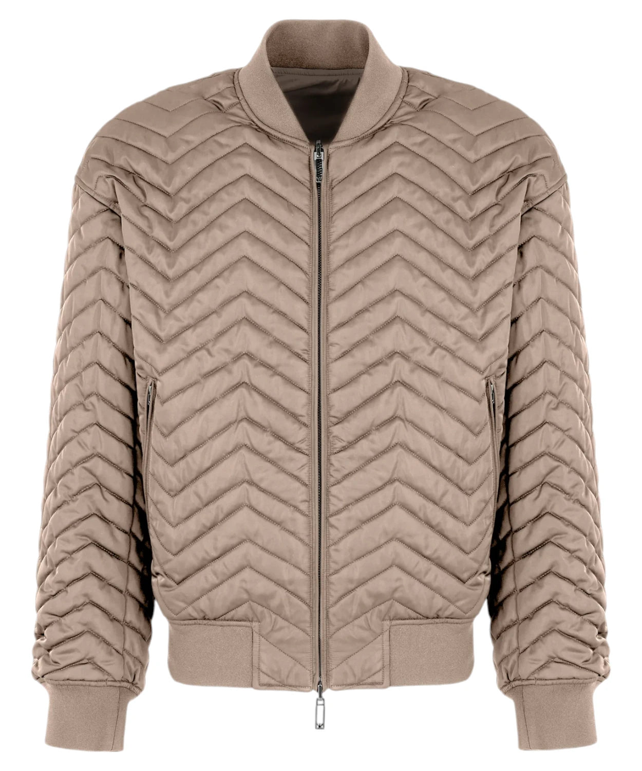 Bomber Reversibile in Raso Tecnico Matelassé con Motivo Chevron-Emporio Armani-Piumini-Vittorio Citro Boutique